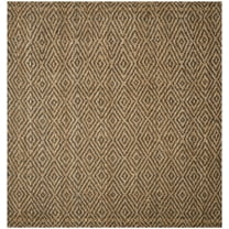 SAFAVIEH Natural Fiber Emory Geometric Area Rug, Natural/Grey, 4' x 4' Square