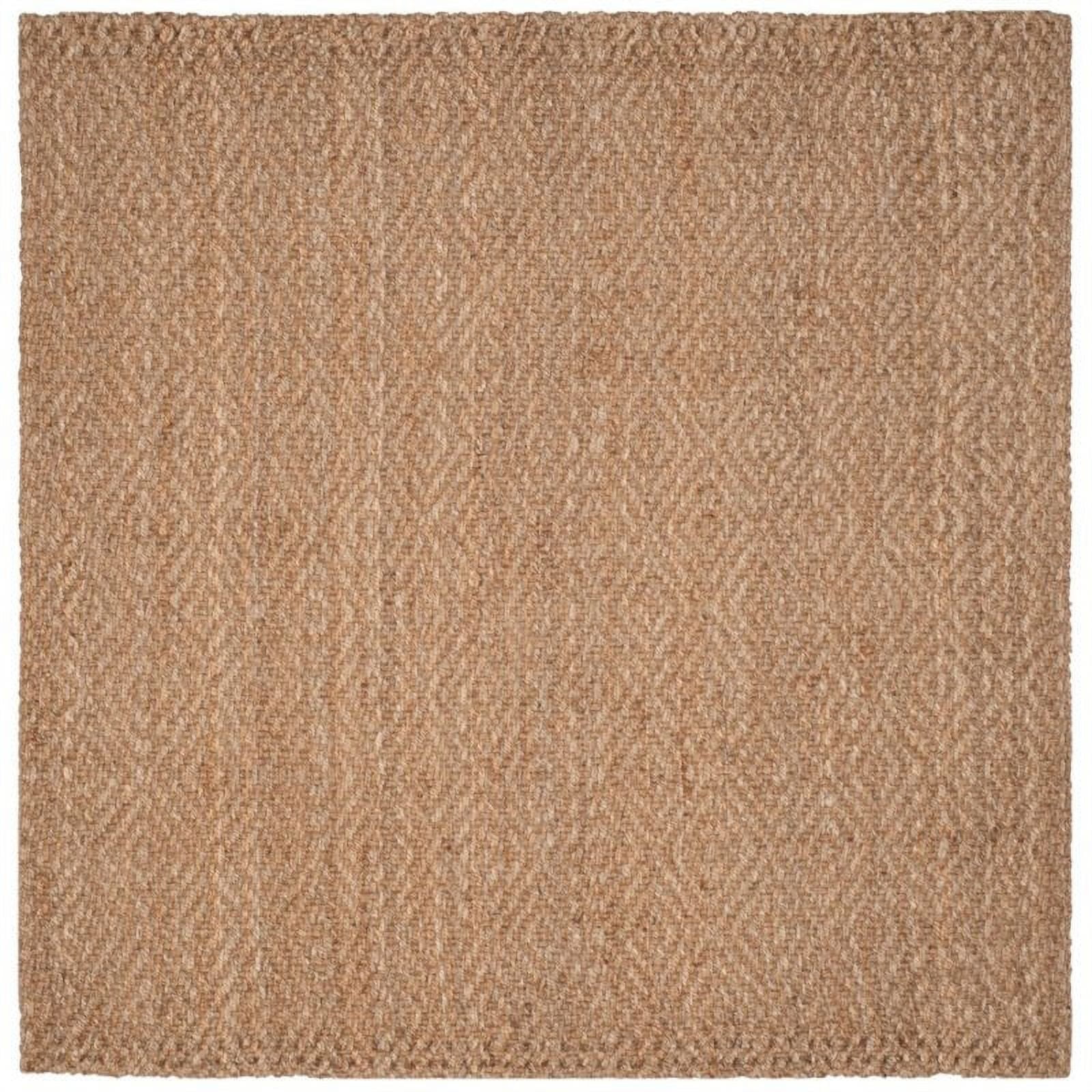 Hand-Knotted Beige Natural Fiber 9' x 12' Rectangular Area Rug