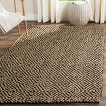 SAFAVIEH Natural Fiber Emory Geometric Jute Area Rug, Natural/Black, 2'3" x 4'