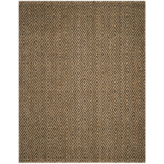 SAFAVIEH Natural Fiber Emory Geometric Jute Area Rug, Natural/Black, 6' x 9'