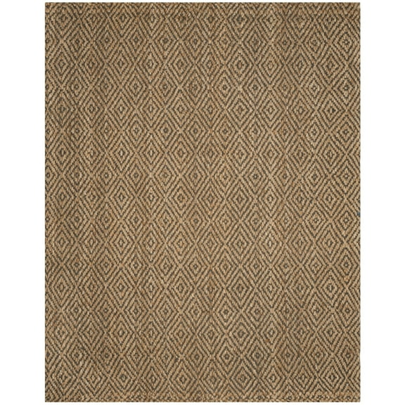 SAFAVIEH Natural Fiber Emory Geometric Jute Area Rug, Natural/Grey, 4' x 6'