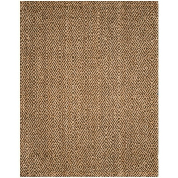 SAFAVIEH Natural Fiber Emory Geometric Jute Area Rug, Natural/Grey, 7' x 7' Square