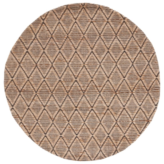 SAFAVIEH Natural Fiber Ezra Geometric Area Rug, Natural, 6' x 6' Round