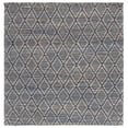 thumbnail image 1 of SAFAVIEH Natural Fiber Ezra Geometric Area Rug, Natural/Blue, 6' x 6' Square, 1 of 8