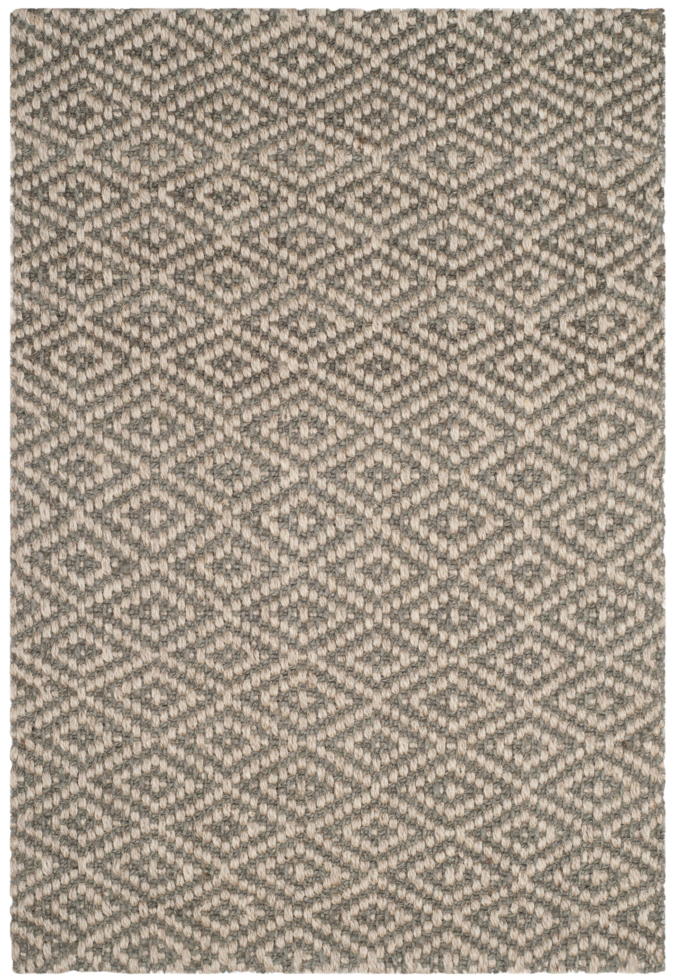 SAFAVIEH Natural Fiber Fiona Geometric Diamonds Braided Area Rug, Ivory/Grey, 3' x 5'