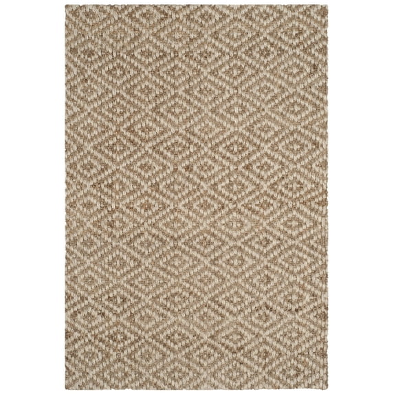 SAFAVIEH Natural Fiber Fiona Geometric Diamonds Braided Area Rug, Ivory/Natural, 8' x 10'