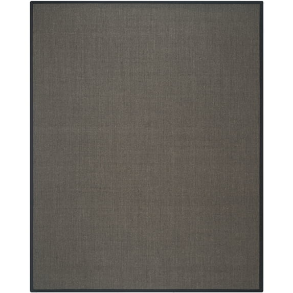 SAFAVIEH Natural Fiber Forrester Border Sisal Area Rug, Charcoal, 5' x 8'