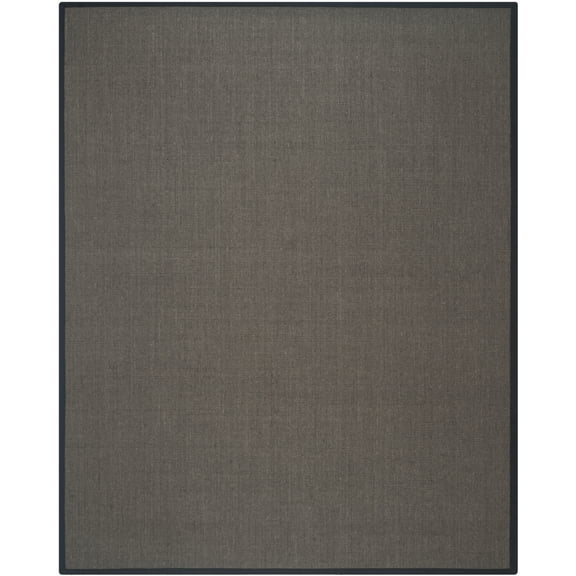 SAFAVIEH Natural Fiber Forrester Border Sisal Area Rug, Charcoal, 6' x 6' Square