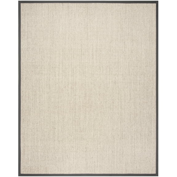 SAFAVIEH Natural Fiber Forrester Border Sisal Area Rug, Marble/Grey, 10' x 14'
