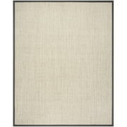 SAFAVIEH Natural Fiber Forrester Border Sisal Area Rug, Marble/Grey, 2' x 3'