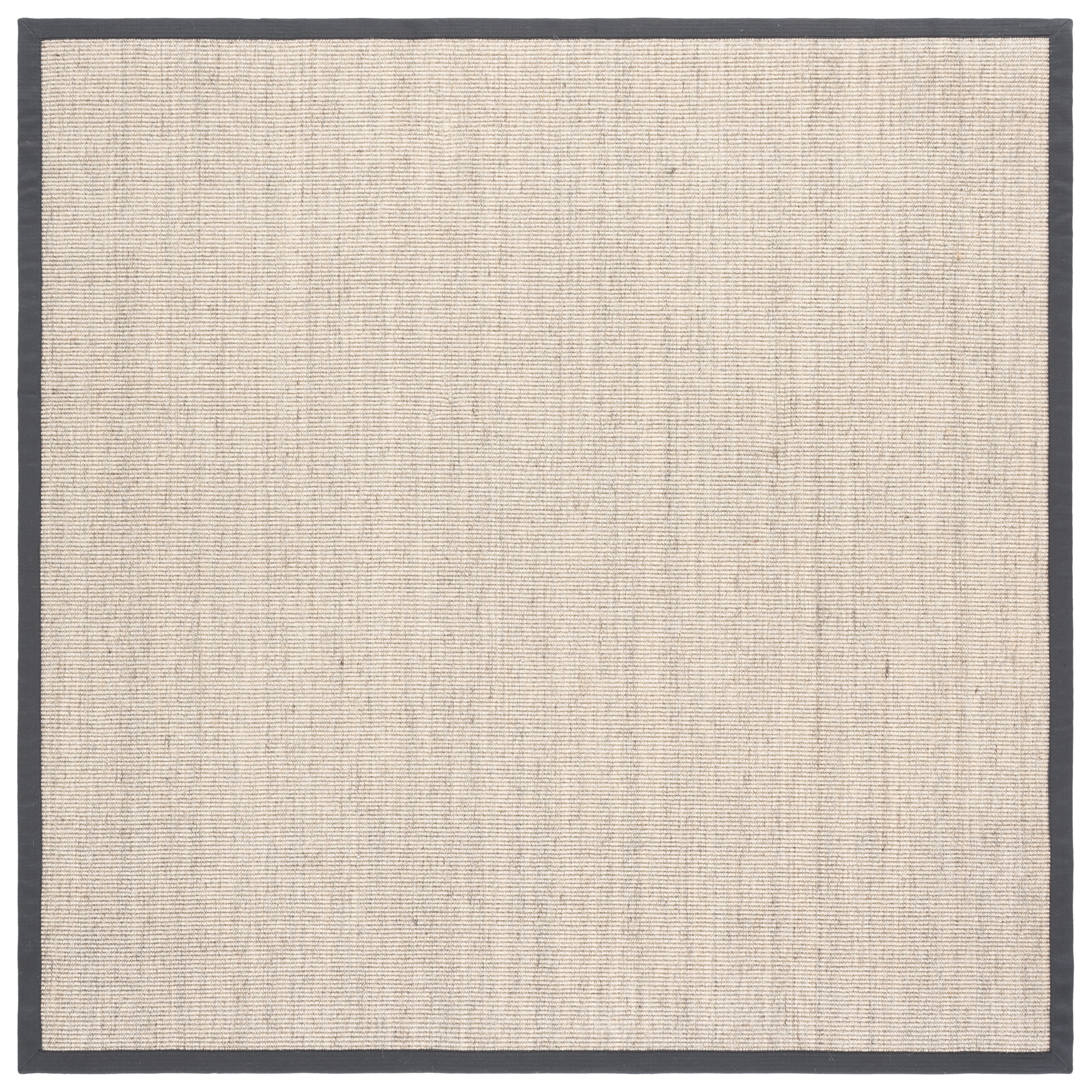 SAFAVIEH Natural Fiber Forrester Solid Area Rug, Marble/Grey, 7' x 7' Square
