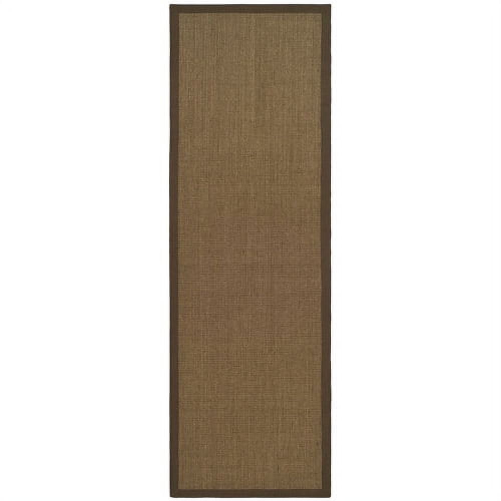 SAFAVIEH Natural Fiber Forrester Border Sisal Runner Rug, Brown, 2'6" x 12'