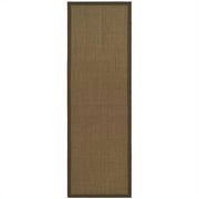 SAFAVIEH Natural Fiber Forrester Border Sisal Runner Rug, Brown, 2'6" x 12'