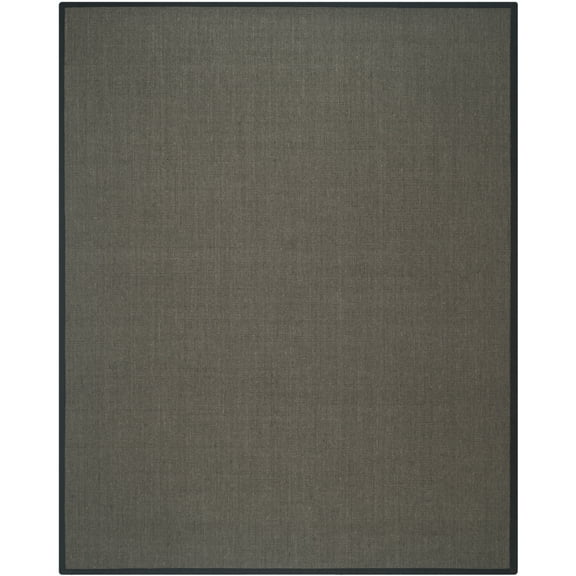 SAFAVIEH Natural Fiber Forrester Border Sisal Runner Rug, Charcoal, 2'6" x 6'