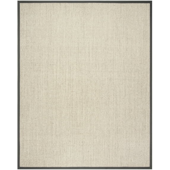 SAFAVIEH Natural Fiber Forrester Border Sisal Runner Rug, Marble/Grey, 2' x 10'
