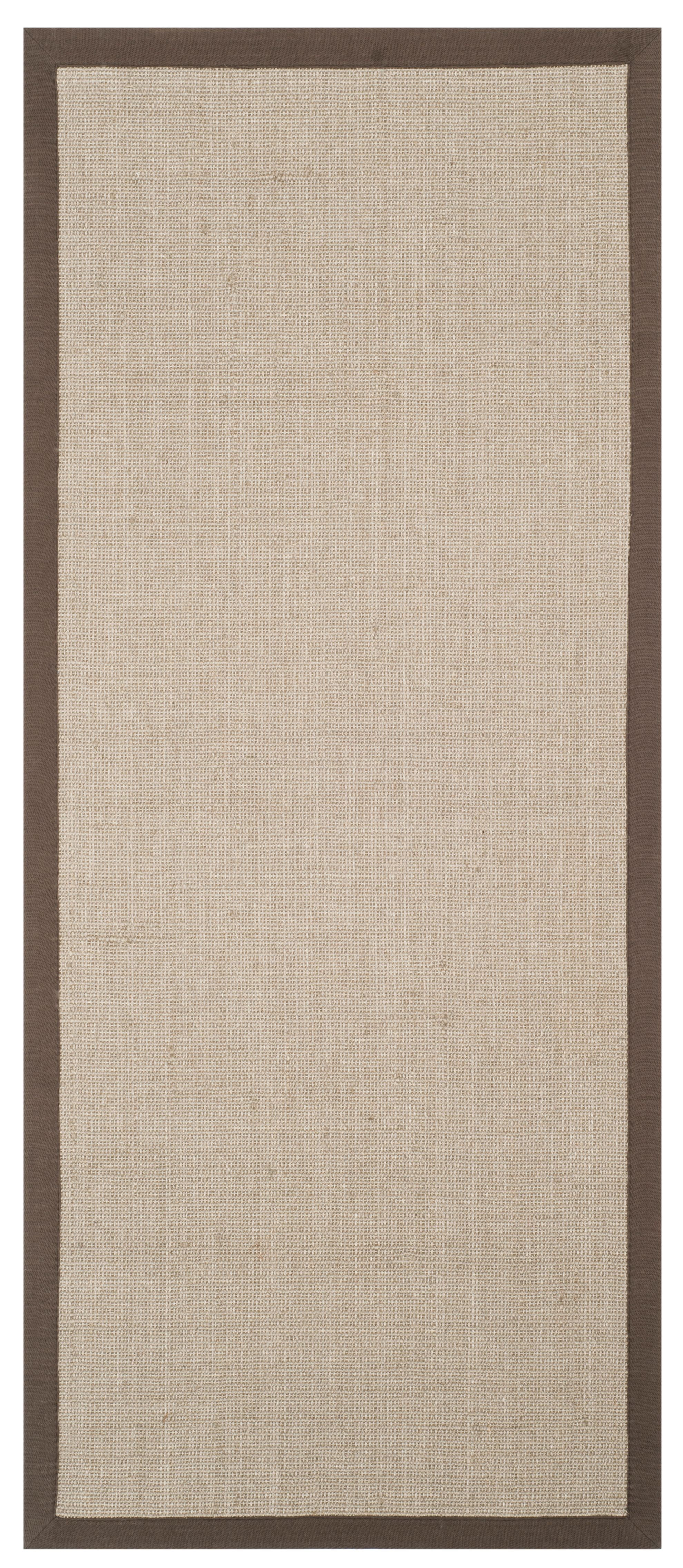 SAFAVIEH Natural Fiber Forrester Border Sisal Runner Rug, Taupe/Light Brown, 2'6" x 6'
