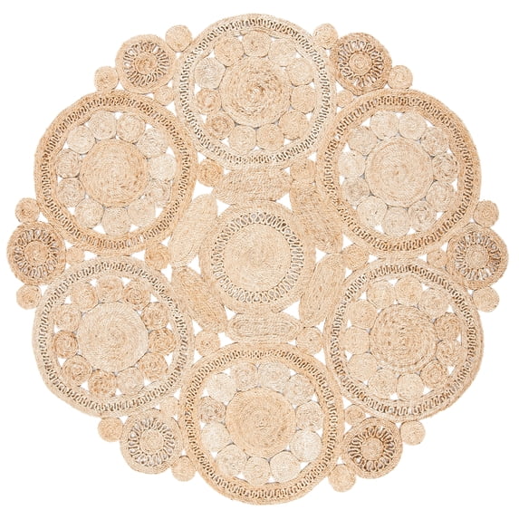 SAFAVIEH Natural Fiber Fredrick Geometric Area Rug, Natural, 10' x 10' Round