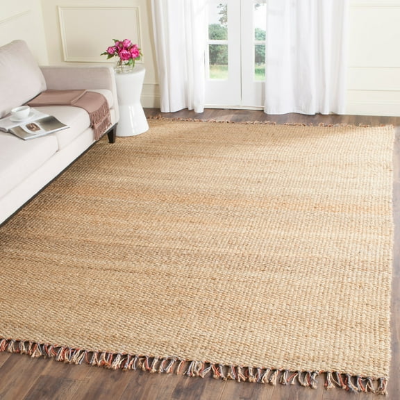 SAFAVIEH Natural Fiber Gale Braided Jute Area Rug, Natural/Multi, 9' x 12'