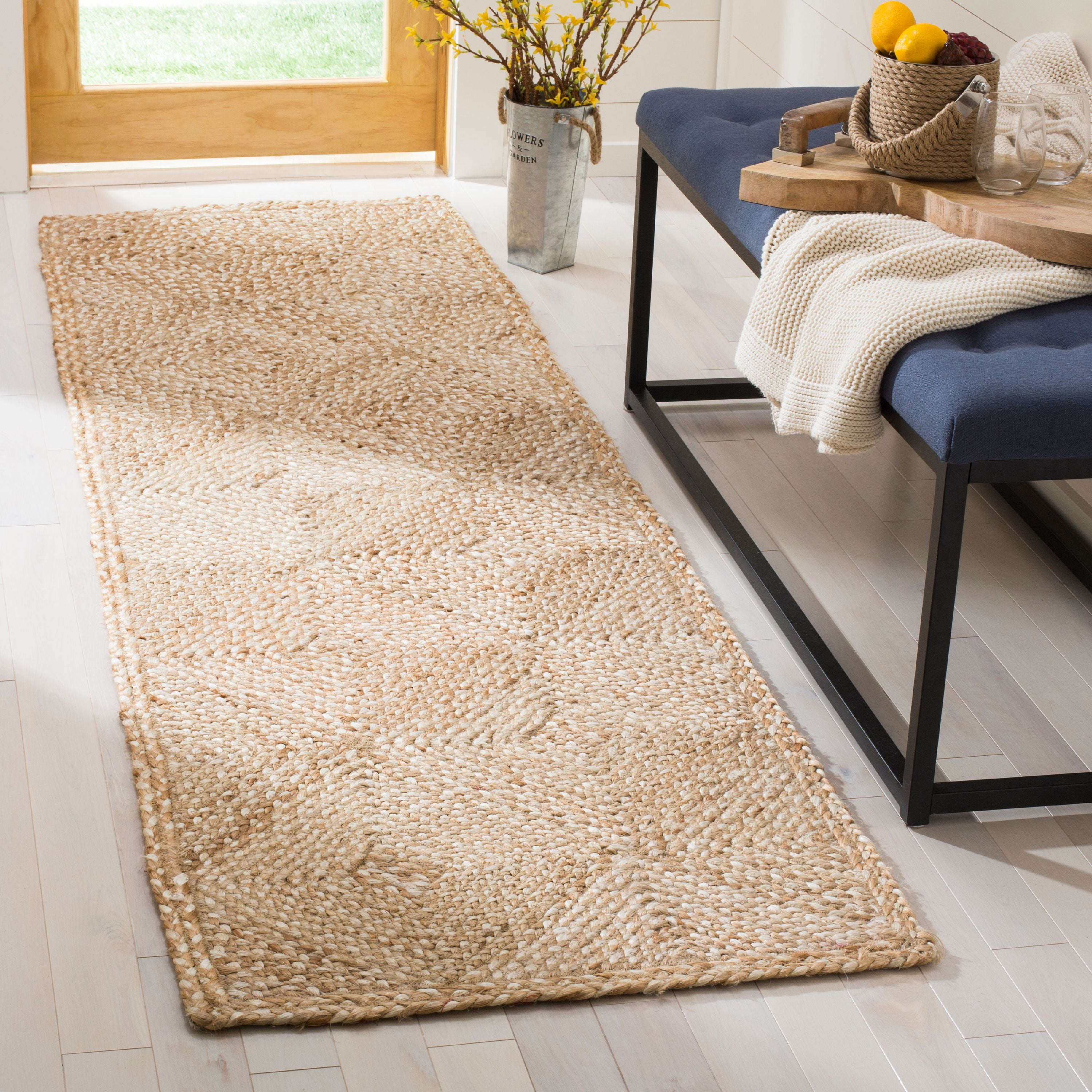 SAFAVIEH Natural Fiber Galley Braided Jute Runner Rug, Natural, 2'3" x