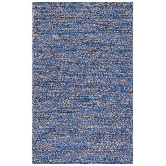 SAFAVIEH Natural Fiber Geordie Solid Area Rug, Blue/Natural, 4' x 6'