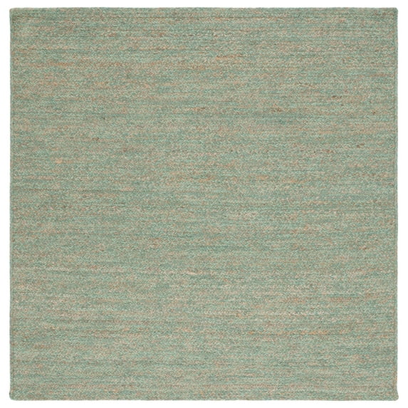 SAFAVIEH Natural Fiber Geordie Solid Area Rug, Green/Natural, 6' x 6' Square