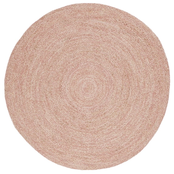 SAFAVIEH Natural Fiber Geordie Solid Area Rug, Pink/Natural, 6' x 6' Round