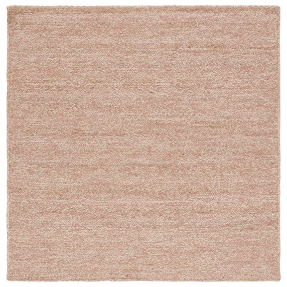 SAFAVIEH Natural Fiber Geordie Solid Area Rug, Pink/Natural, 6' x 6' Square
