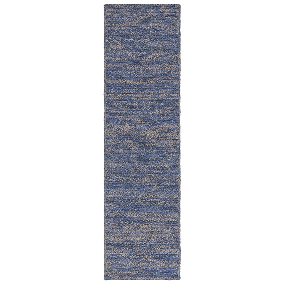 SAFAVIEH Natural Fiber Geordie Solid Runner Rug, Blue/Natural, 2'3" x 8'