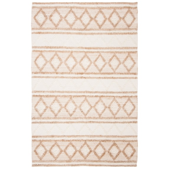 SAFAVIEH Natural Fiber Gerald Striped Area Rug, Beige/Ivory, 3' x 5'