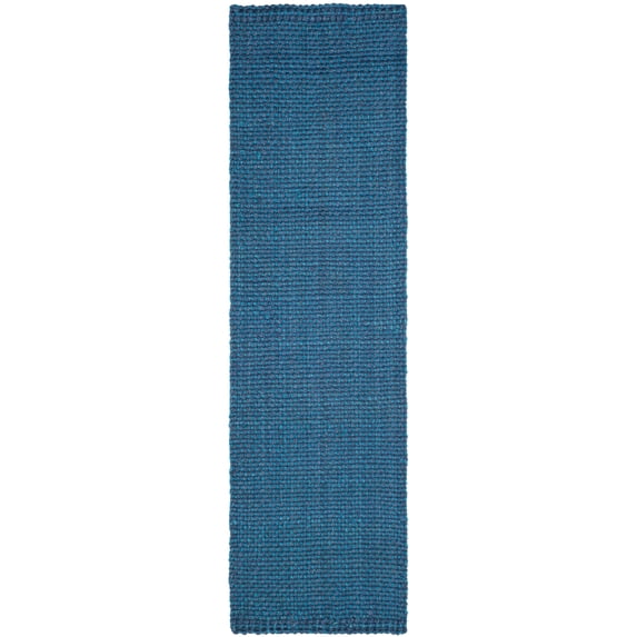 SAFAVIEH Natural Fiber Geraldine Geometric Jute Runner Rug, Blue, 2'3" x 10'
