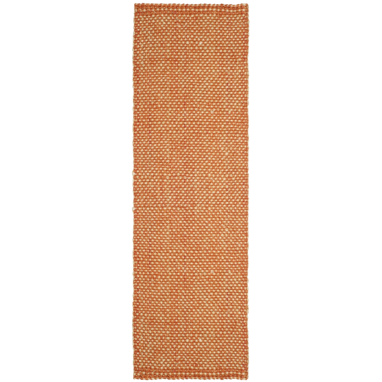 Rust and Natural Hand-Knotted Jute Runner Rug, 2'3" x 8'
