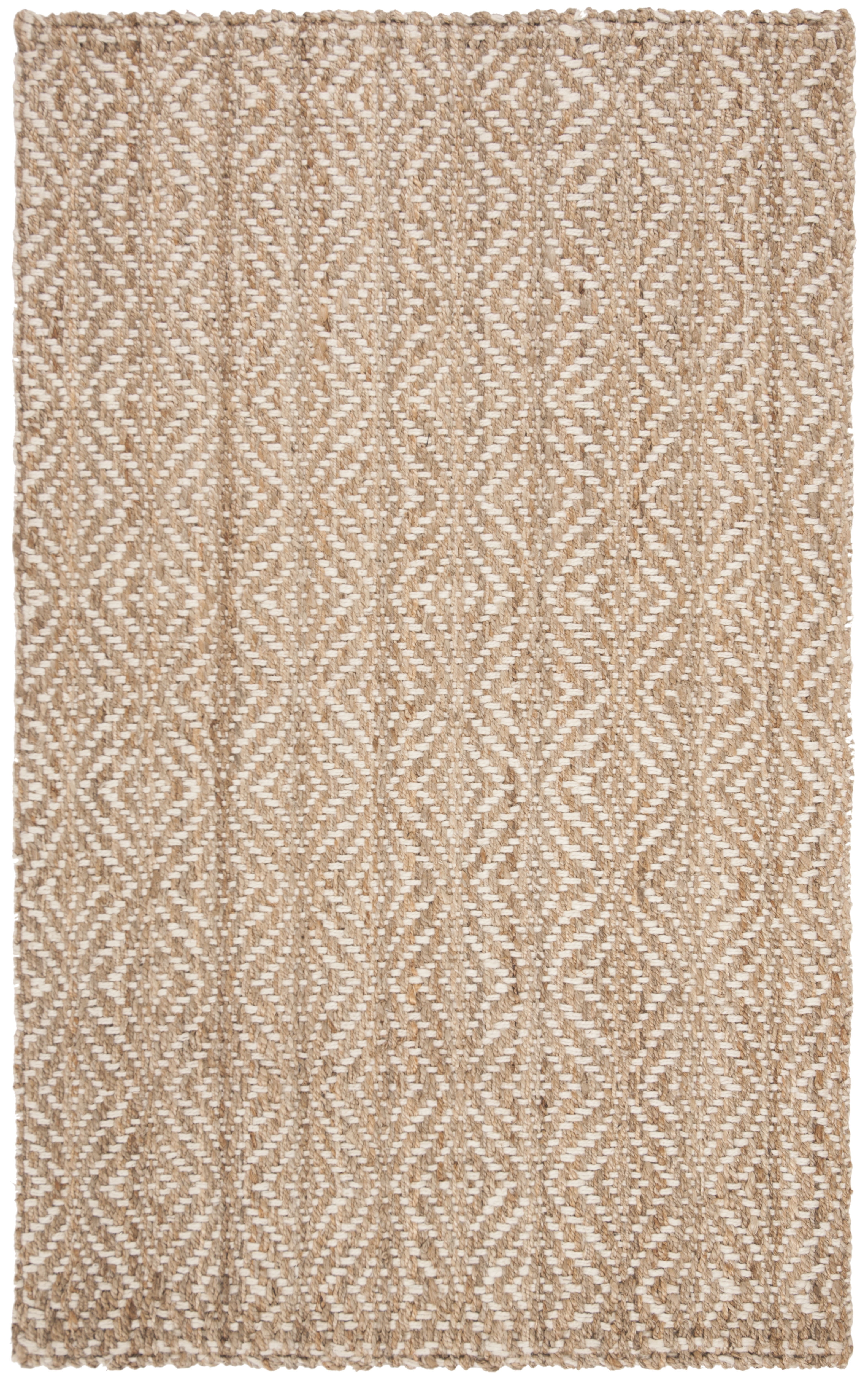 Ivory and Natural Jute Hand-Woven Area Rug