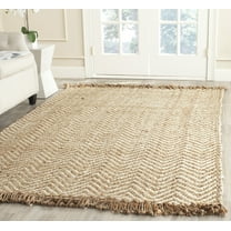 SAFAVIEH Natural Fiber Gillian Chevron Jute Area Rug, Bleach/Natural, 5' x 8'