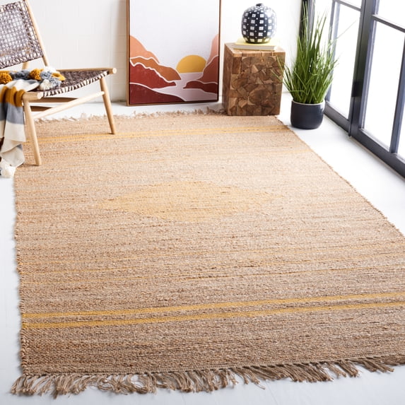 SAFAVIEH Natural Fiber Gisselle Striped Area Rug, Gold/Natural, 4' x 6'