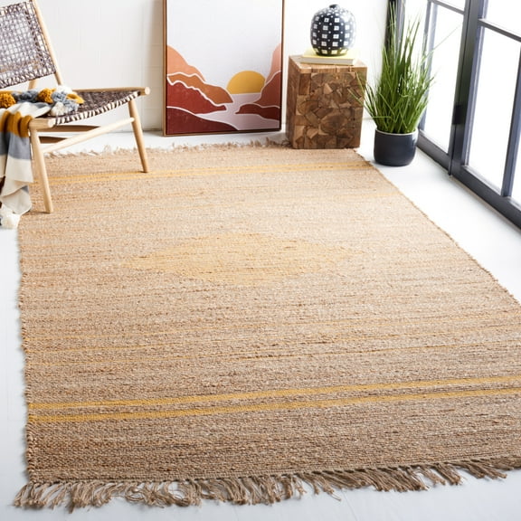 SAFAVIEH Natural Fiber Gisselle Striped Area Rug, Gold/Natural, 5' x 8'