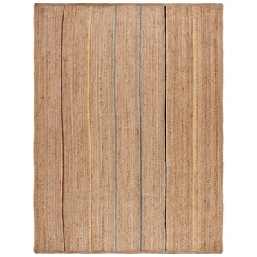 SAFAVIEH Natural Fiber Glen Striped Area Rug, Natural/Gold, 8' x 10'