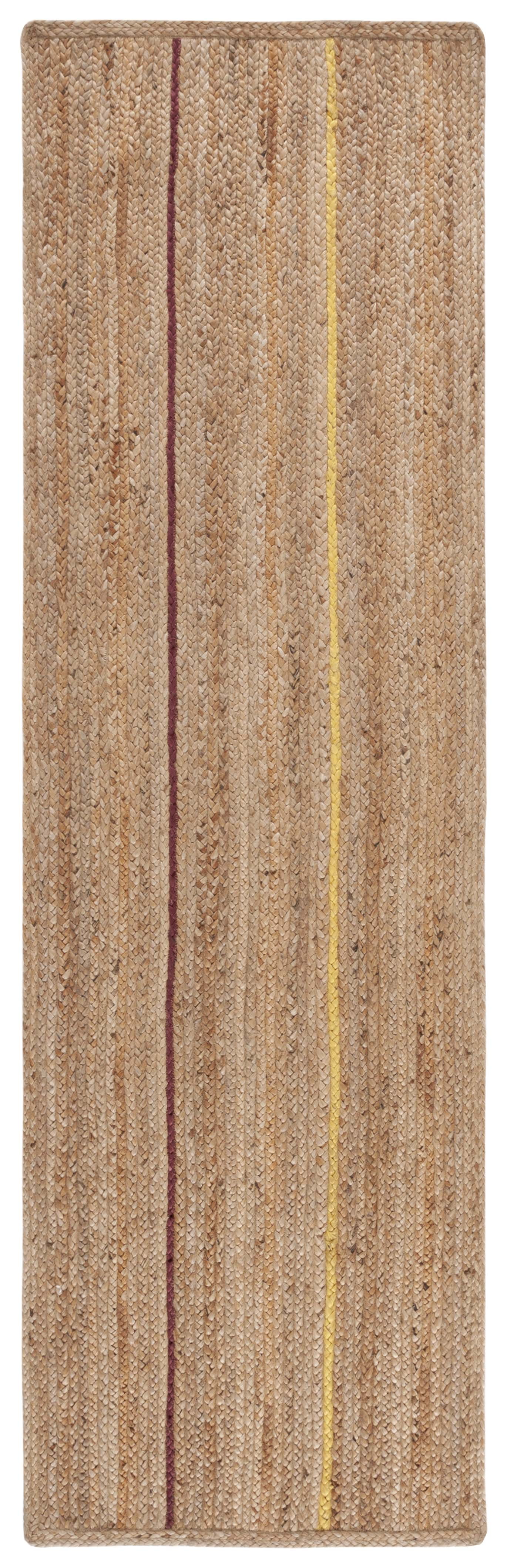 SAFAVIEH Natural Fiber Glen Striped Runner Rug, Natural/Gold, 2'3" x 8'