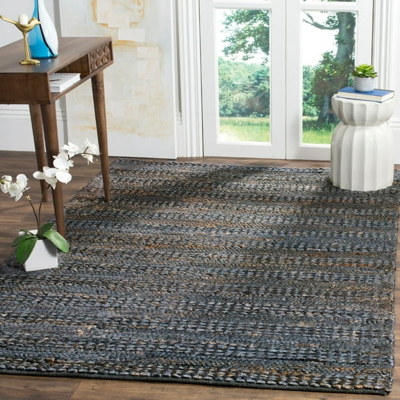 SAFAVIEH Natural Fiber Henrika Braided Area Rug, Grey, 4' x 6'