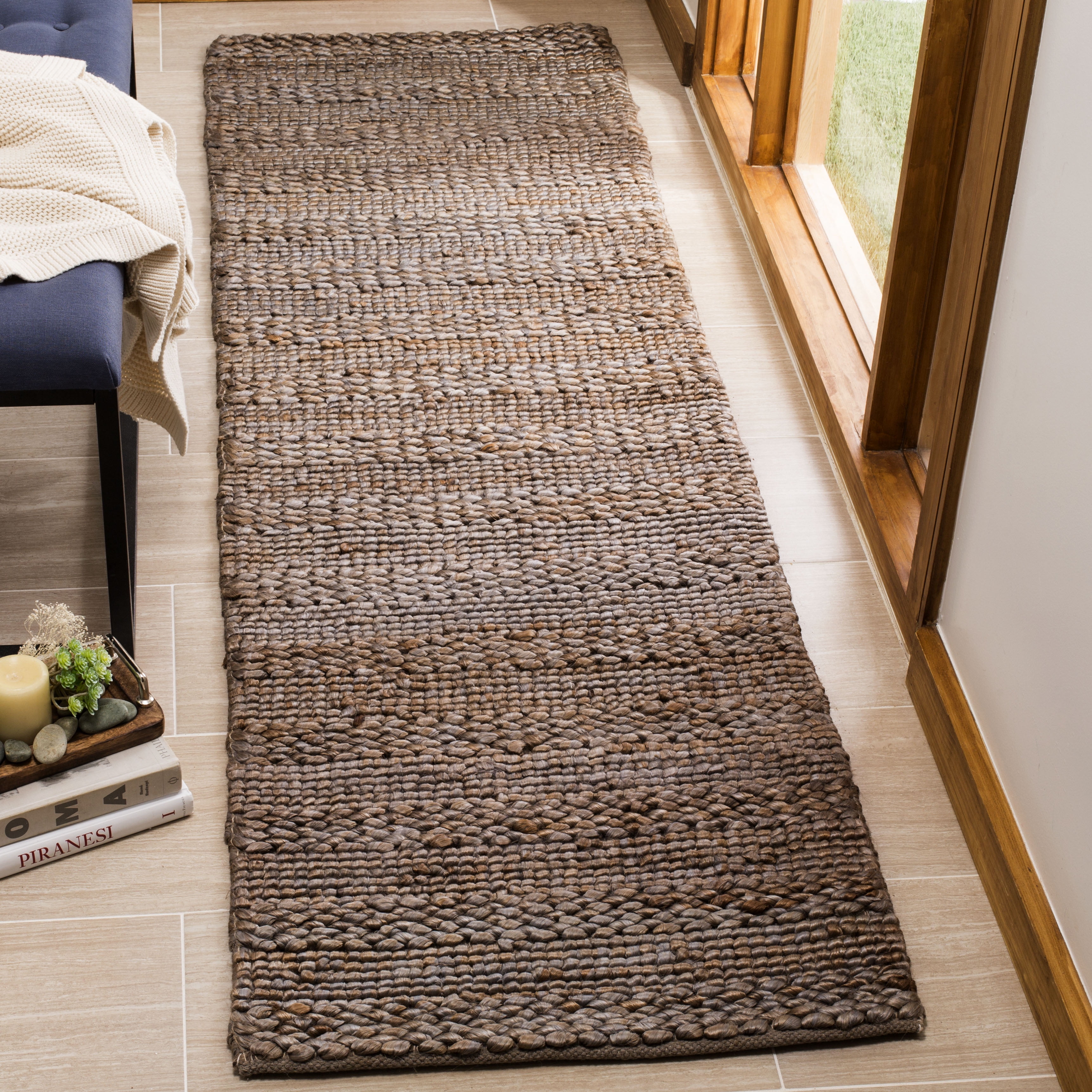 SAFAVIEH Natural Fiber Henrika Braided Runner Rug, Beige, 2'3" x 14'