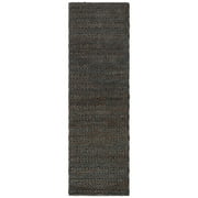 SAFAVIEH Natural Fiber Henrika Braided Runner Rug, Charcoal, 2'3" x 10'