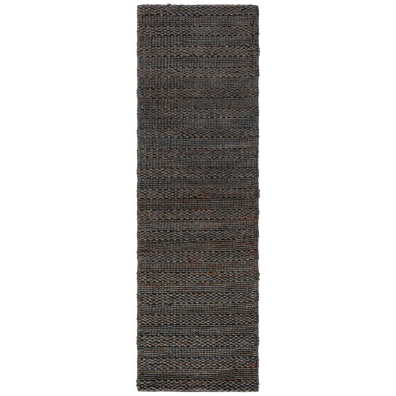 SAFAVIEH Natural Fiber Henrika Braided Runner Rug, Charcoal, 2'3" x 10'