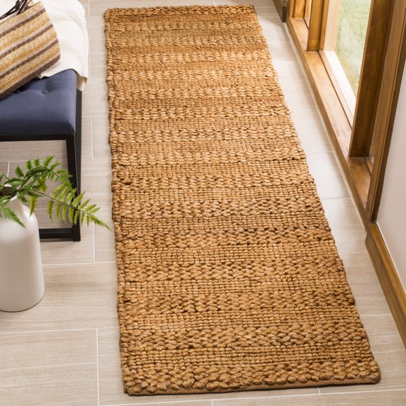 SAFAVIEH Natural Fiber Henrika Braided Runner Rug, Gold, 2'3" x 8'