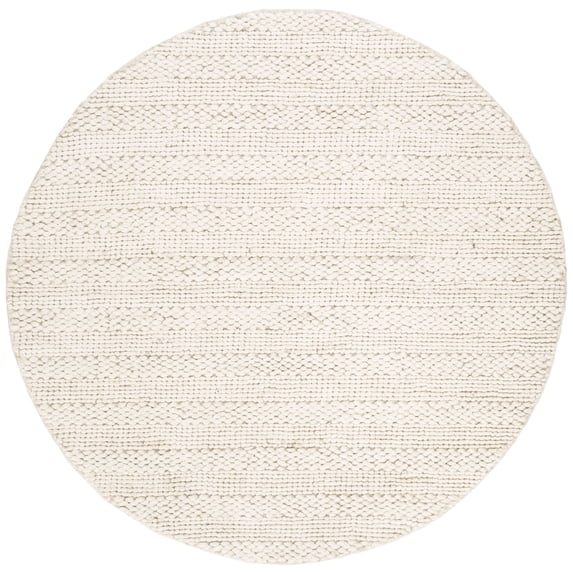 SAFAVIEH Natural Fiber Henrika Geometric Area Rug, Bleach, 3' x 3' Round