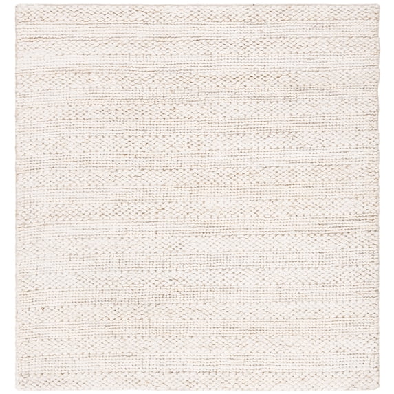 SAFAVIEH Natural Fiber Henrika Geometric Area Rug, Bleach, 9' x 9' Square