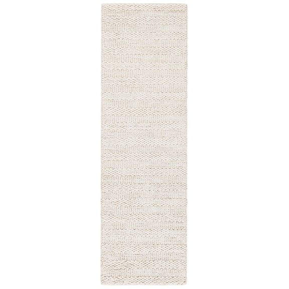 SAFAVIEH Natural Fiber Henrika Geometric Runner Rug, Bleach, 2'3" x 20'