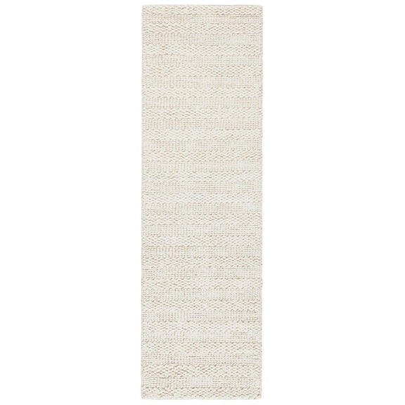 SAFAVIEH Natural Fiber Henrika Geometric Runner Rug, Bleach, 2'3" x 22'