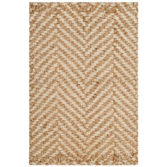 SAFAVIEH Natural Fiber Houston Braided Jute Area Rug, Ivory/Natural, 2' x 3'