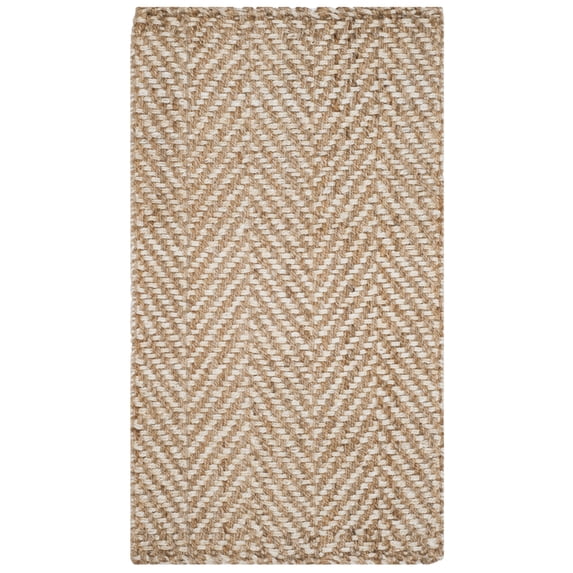 SAFAVIEH Natural Fiber Houston Braided Jute Area Rug, Ivory/Natural, 3' x 5'