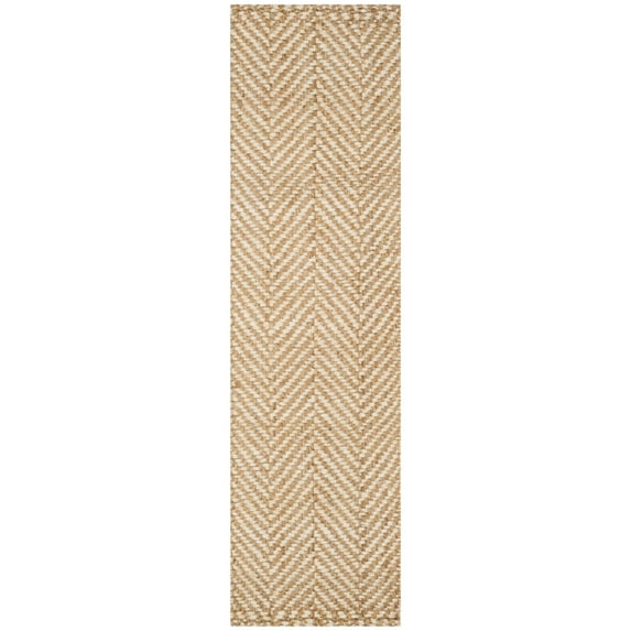 SAFAVIEH Natural Fiber Houston Braided Jute Runner Rug, Ivory/Natural, 2'3" x 6'
