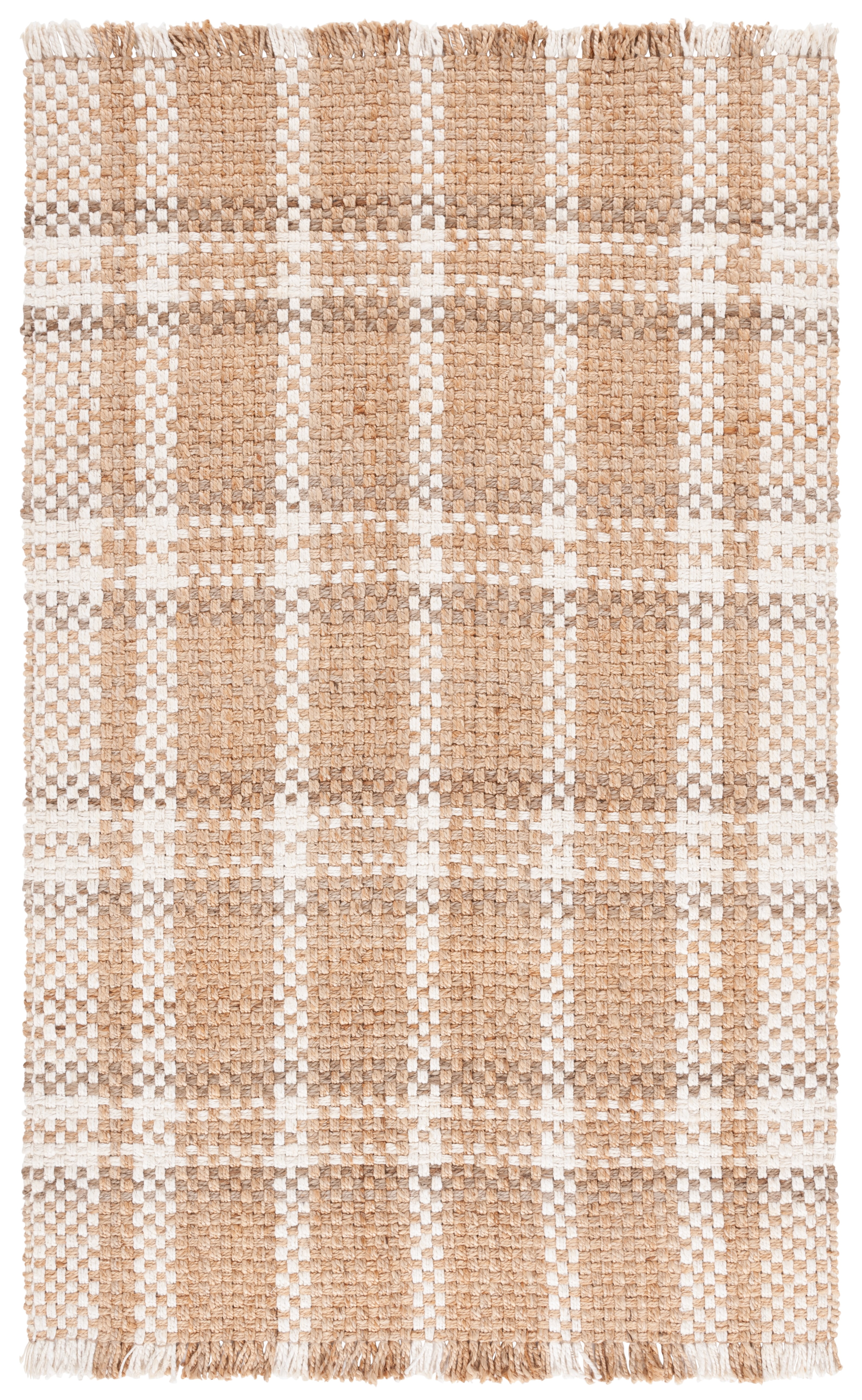 SAFAVIEH Natural Fiber Hudson Geometric Area Rug, Natural/Bleach, 6' x 9'